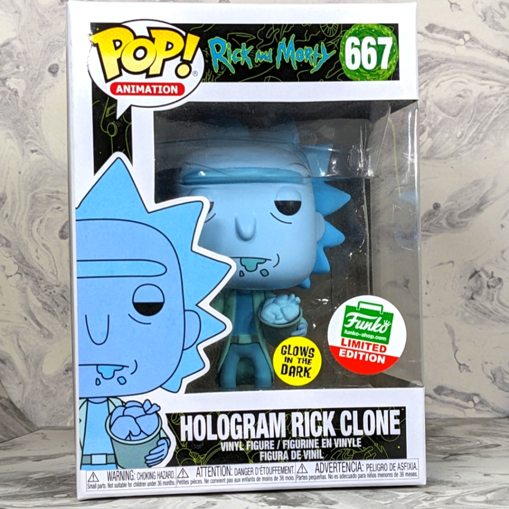 Funko Pop Rick and Morty Hologram Rick Clone 667, Christmas Funko Shop Exclusive